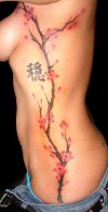 cherry blossom and kanji tattoo pic